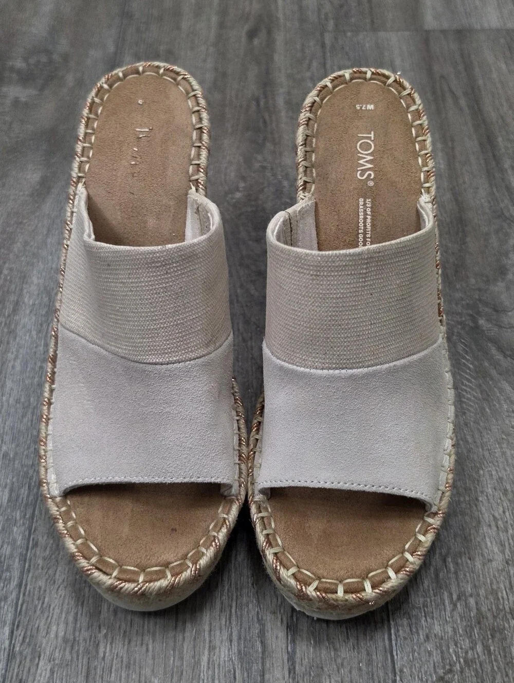 TOMS Monica Mule Espadrille Wedge Sandal-Size 7.5